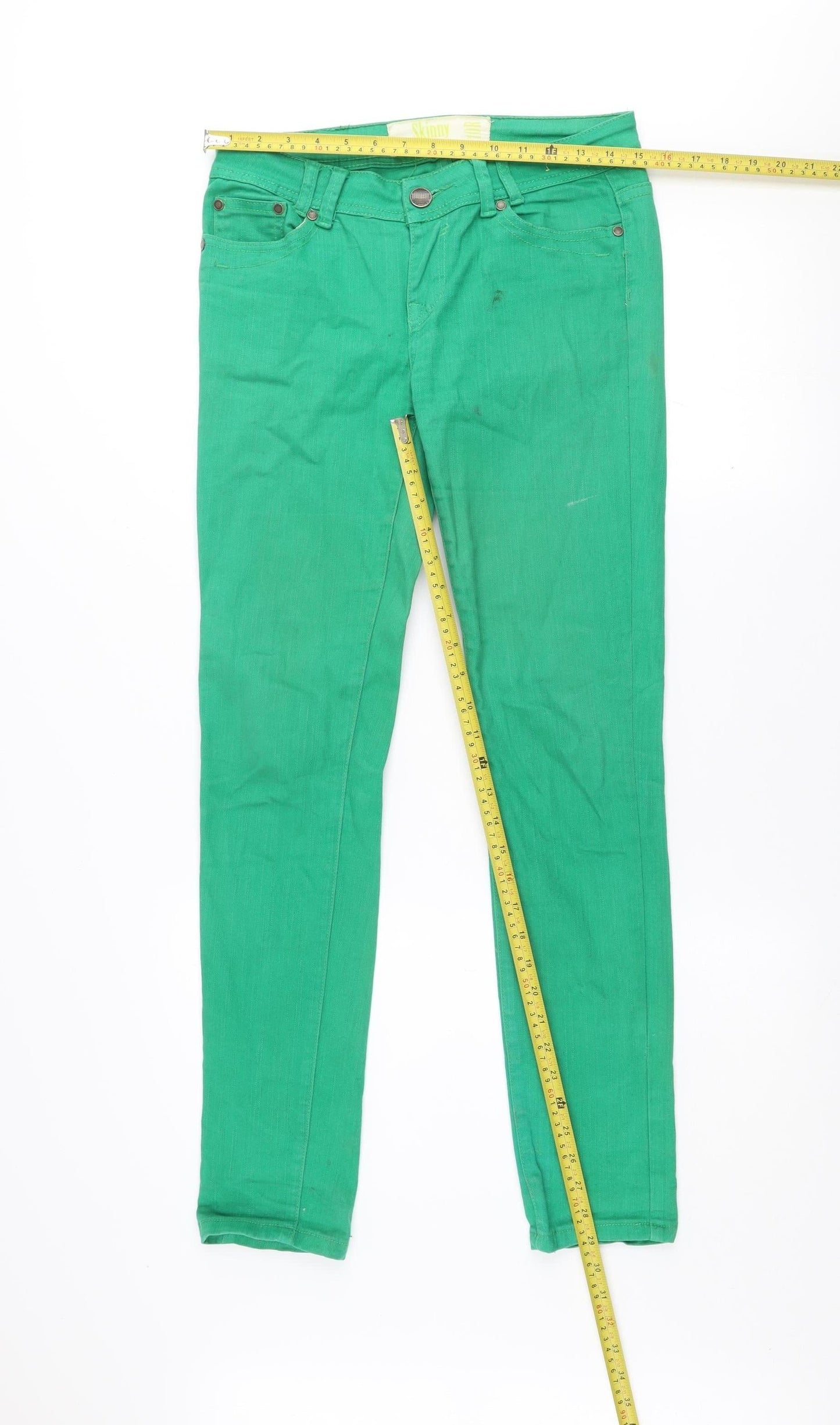 Dunnes Women Green Skinny Jeans Size 10 Stretch Denim
