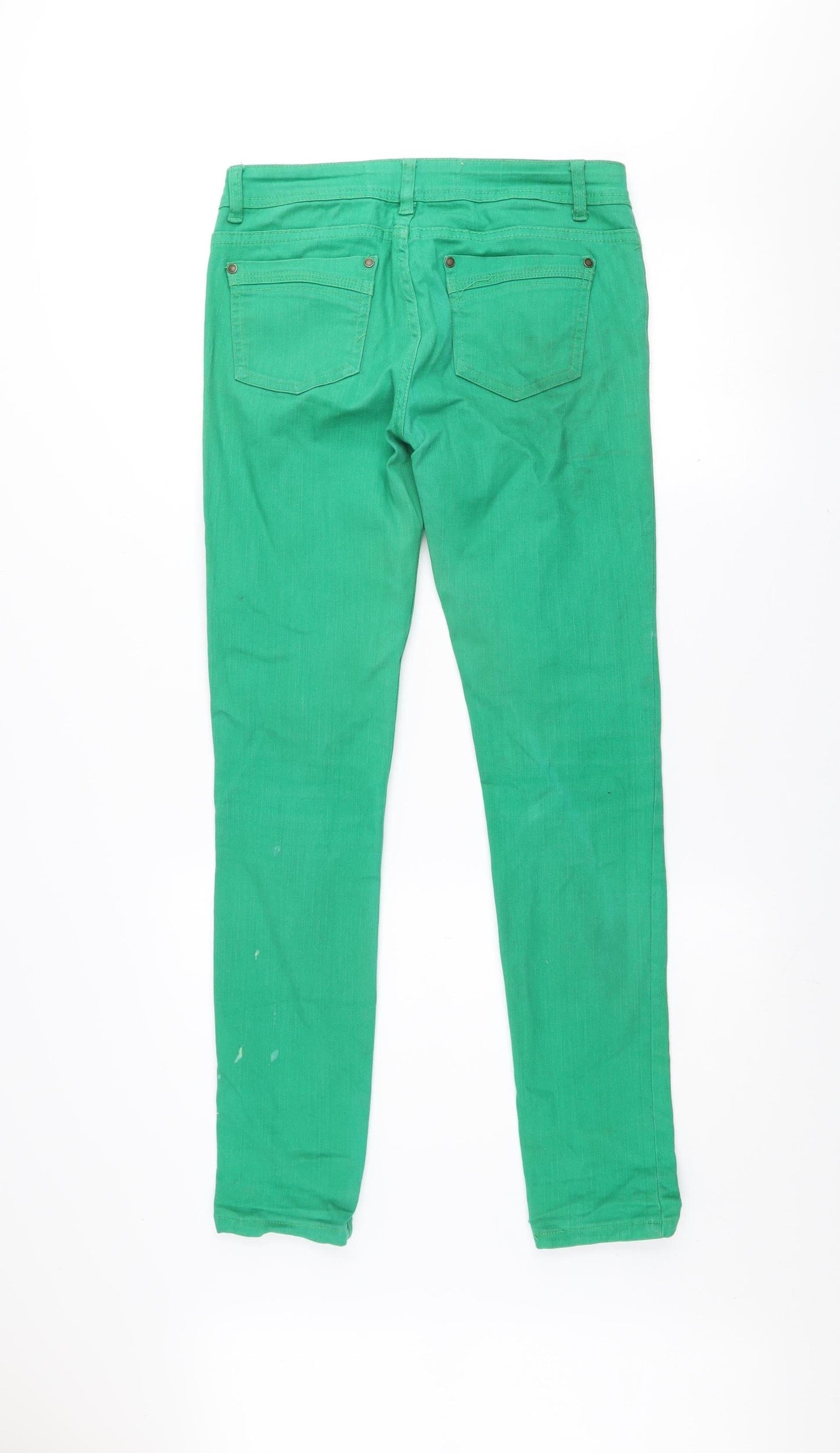 Dunnes Women Green Skinny Jeans Size 10 Stretch Denim