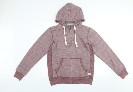 Jack & Jones Men's Red Zip Hoodie Jacket Size S Cotton Blend