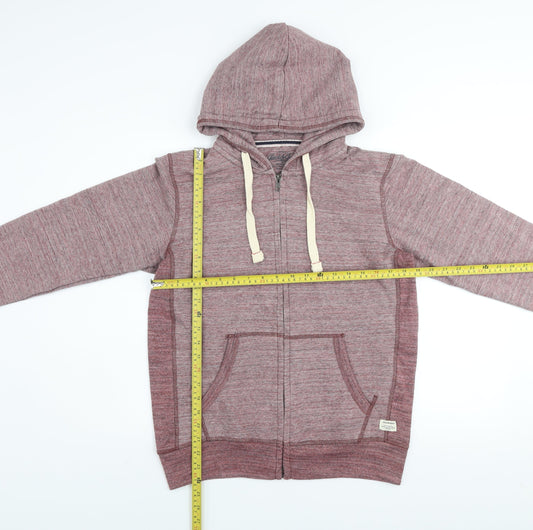 Jack & Jones Men's Red Zip Hoodie Jacket Size S Cotton Blend