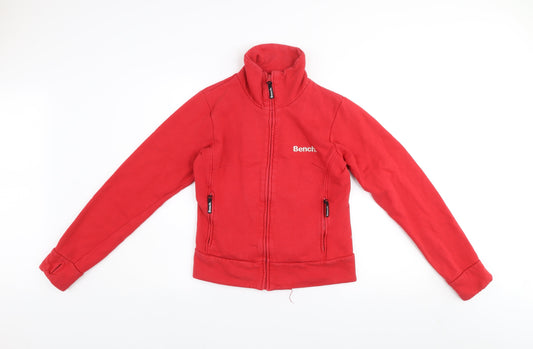 Bench Men's Red Cotton Fleece Track Jacket Size M Full Zip