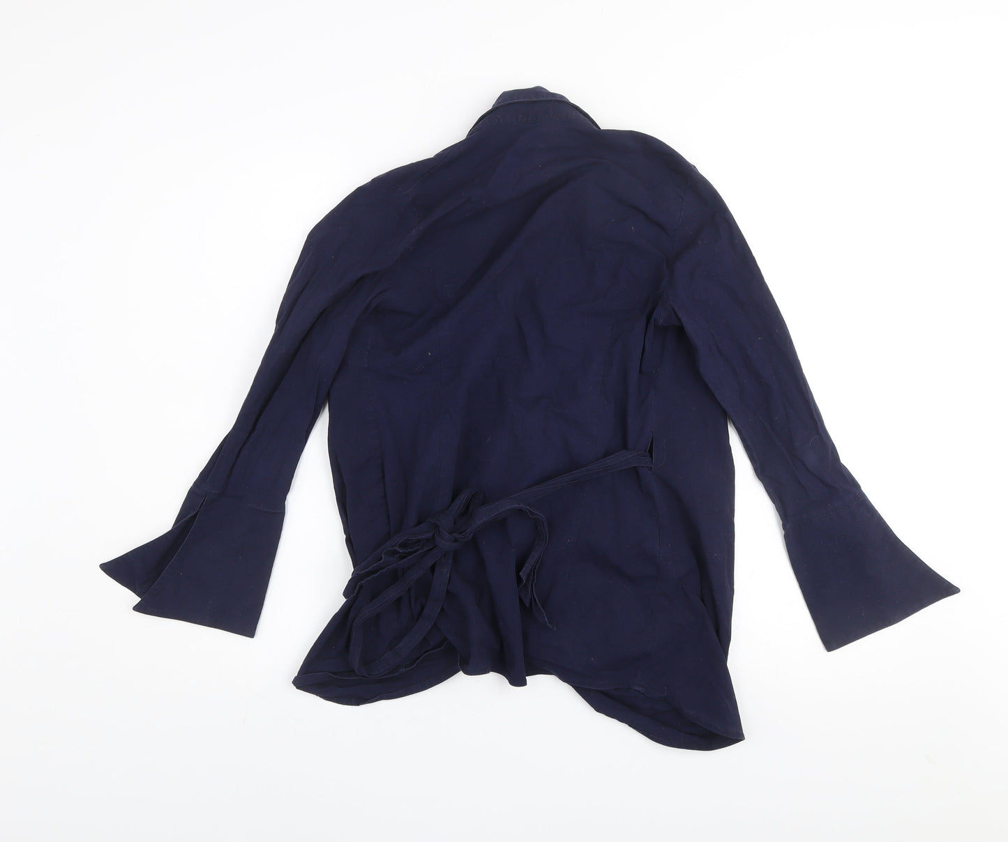 Isabella Oliver Women's Blue Wrap Maternity Blouse Size 2 Long Sleeve