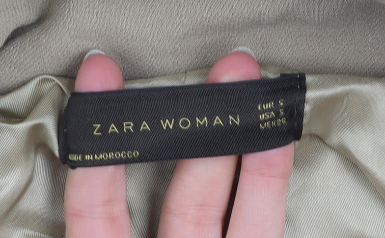 Zara Woman Beige Cotton Blend Short Jacket Small