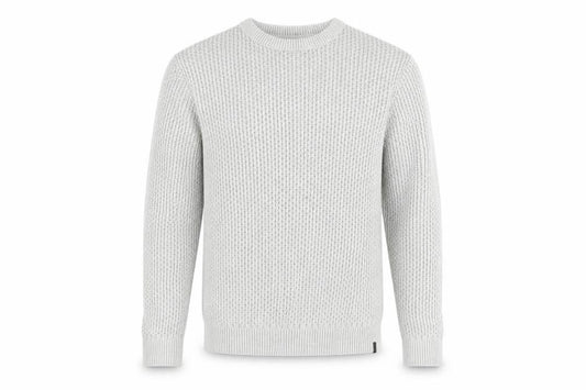 Jack & Jones Men's Grey Waffle-Knit Crew Neck Jumper Size S