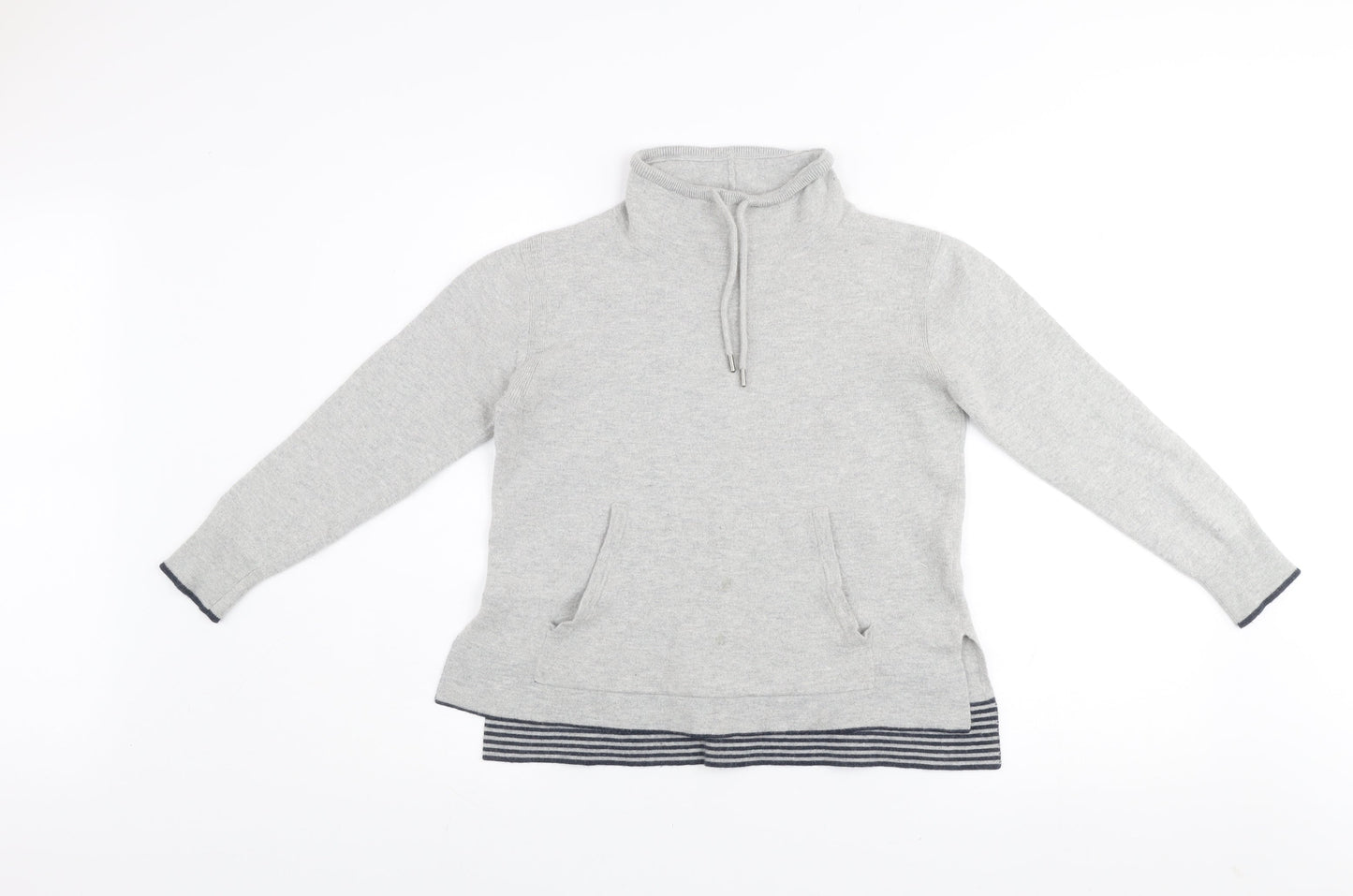 BAM Bamboo Clothing Womens Grey M Pullover Knit Jumper with Pockets
