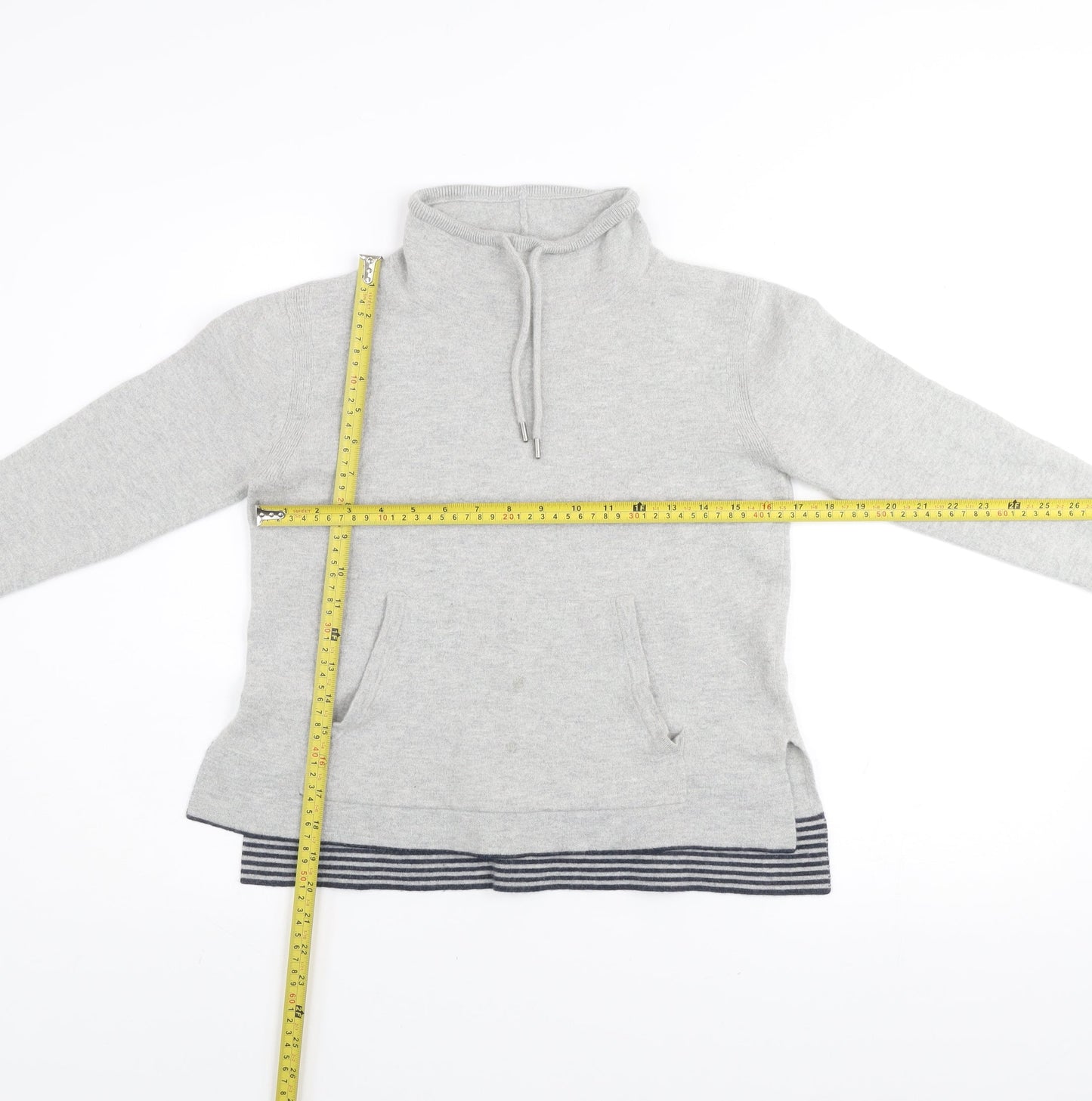 BAM Bamboo Clothing Womens Grey M Pullover Knit Jumper with Pockets