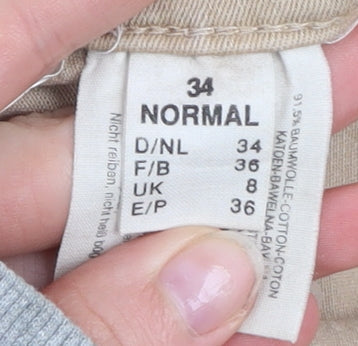 Zerres Sensational Women's Beige Straight Stretch Jeans Size 8