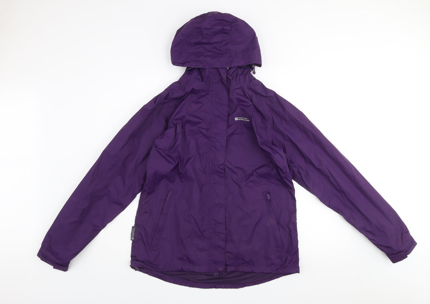 Mountain Warehouse Womens Purple Waterproof Hooded Rain Jacket Size 14