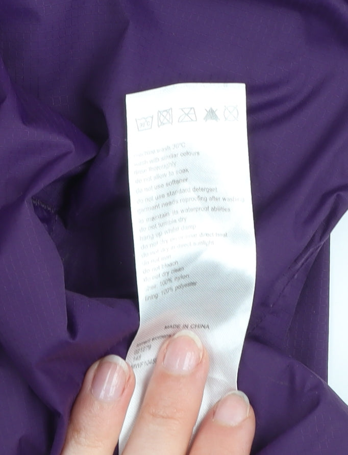 Mountain Warehouse Womens Purple Waterproof Hooded Rain Jacket Size 14