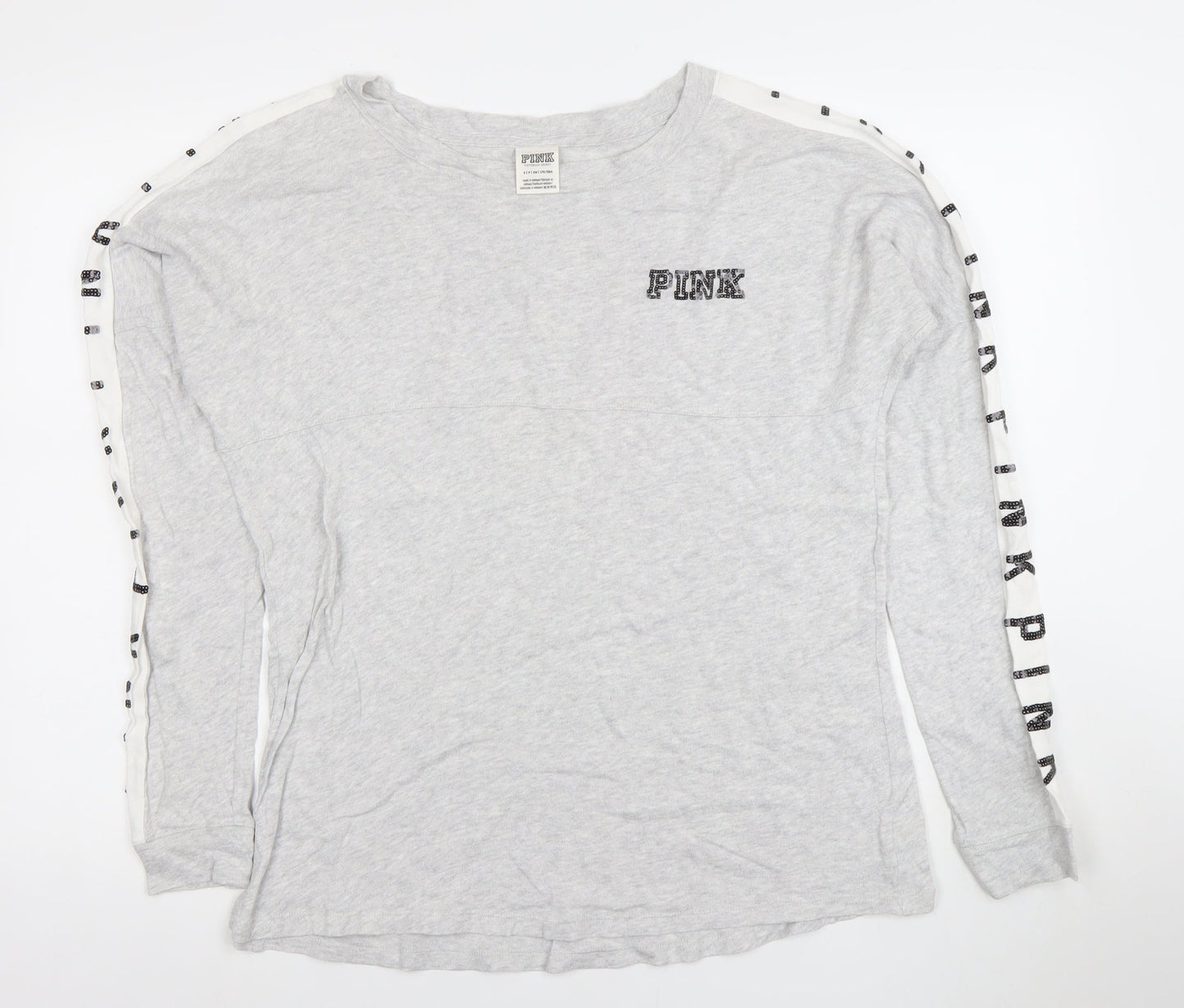 Victoria’s Secret PINK Womens Grey Long Sleeve Pullover Sweatshirt S