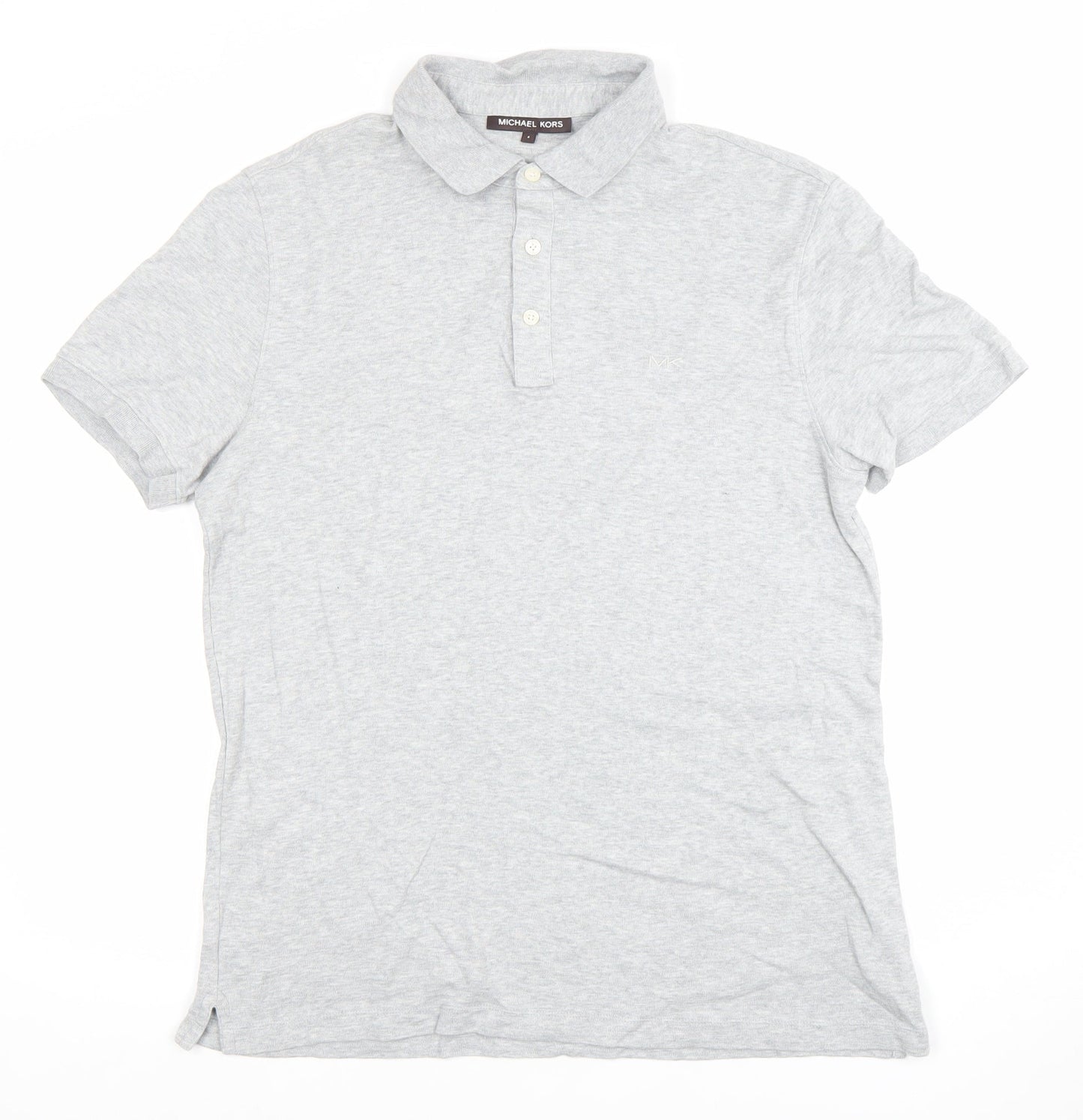 Michael Kors Men's Grey Cotton Short Sleeve Polo Shirt Size S