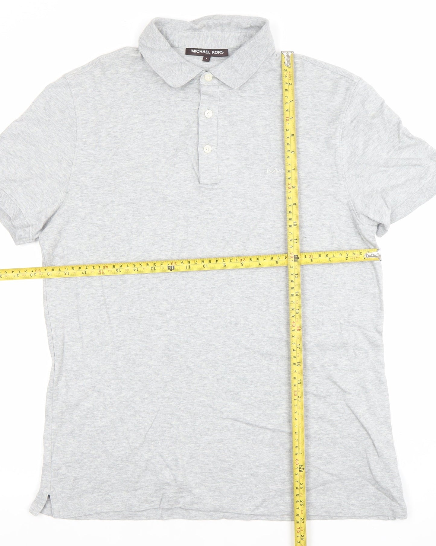 Michael Kors Men's Grey Cotton Short Sleeve Polo Shirt Size S