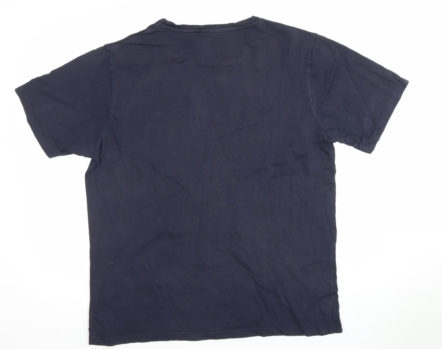 Ralph Lauren Men's Blue XL Custom Fit Crew Neck Cotton T-Shirt