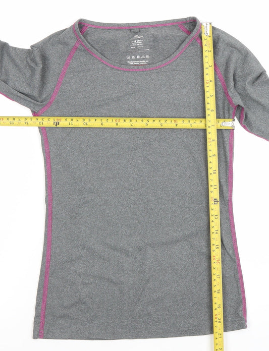 Crane Girls Grey Long Sleeve Active Sports T-Shirt 11-12 Years Lightweight Stretch