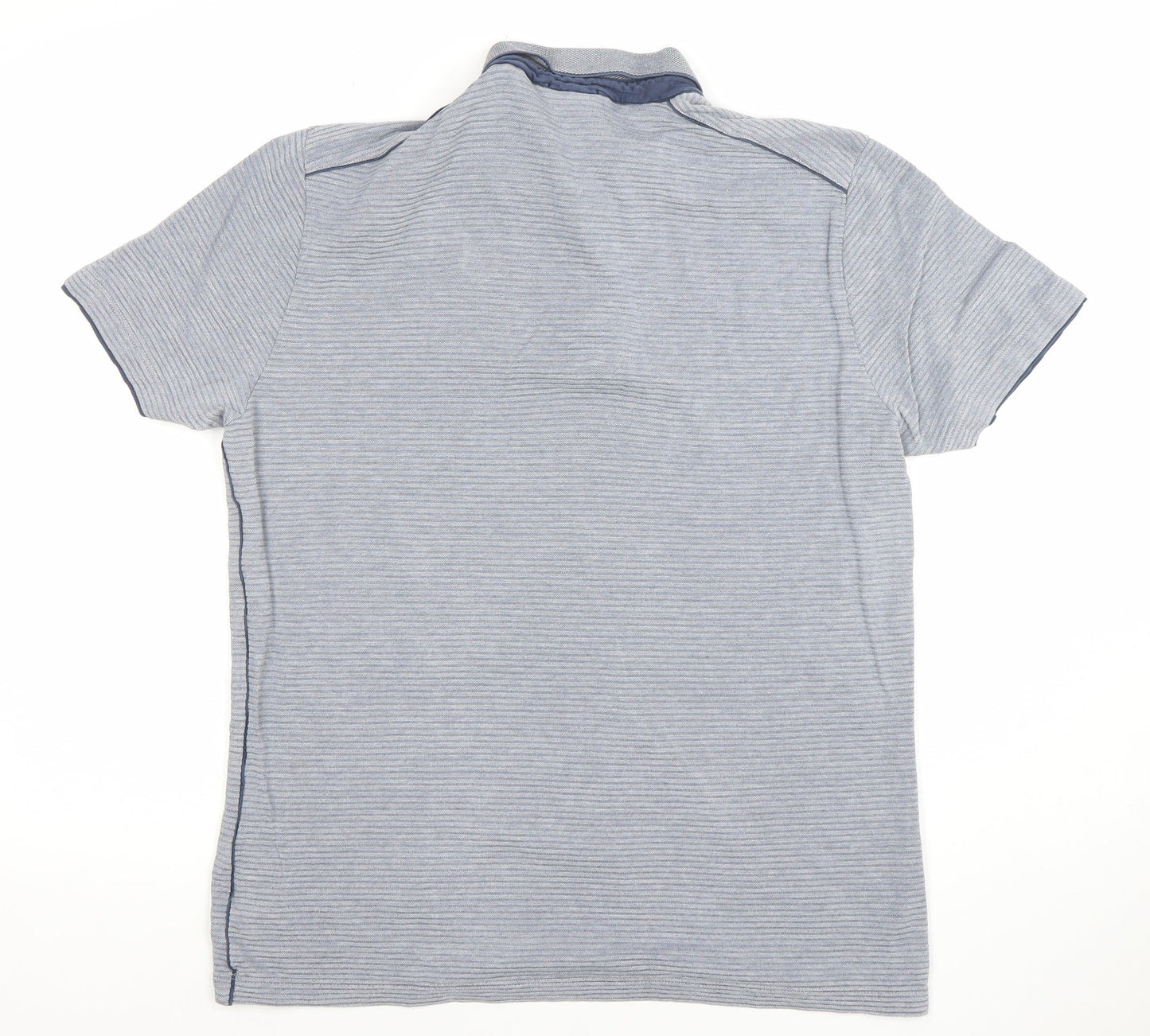 Hugo Boss Men’s Blue Striped Regular Fit Cotton Polo Shirt Size L