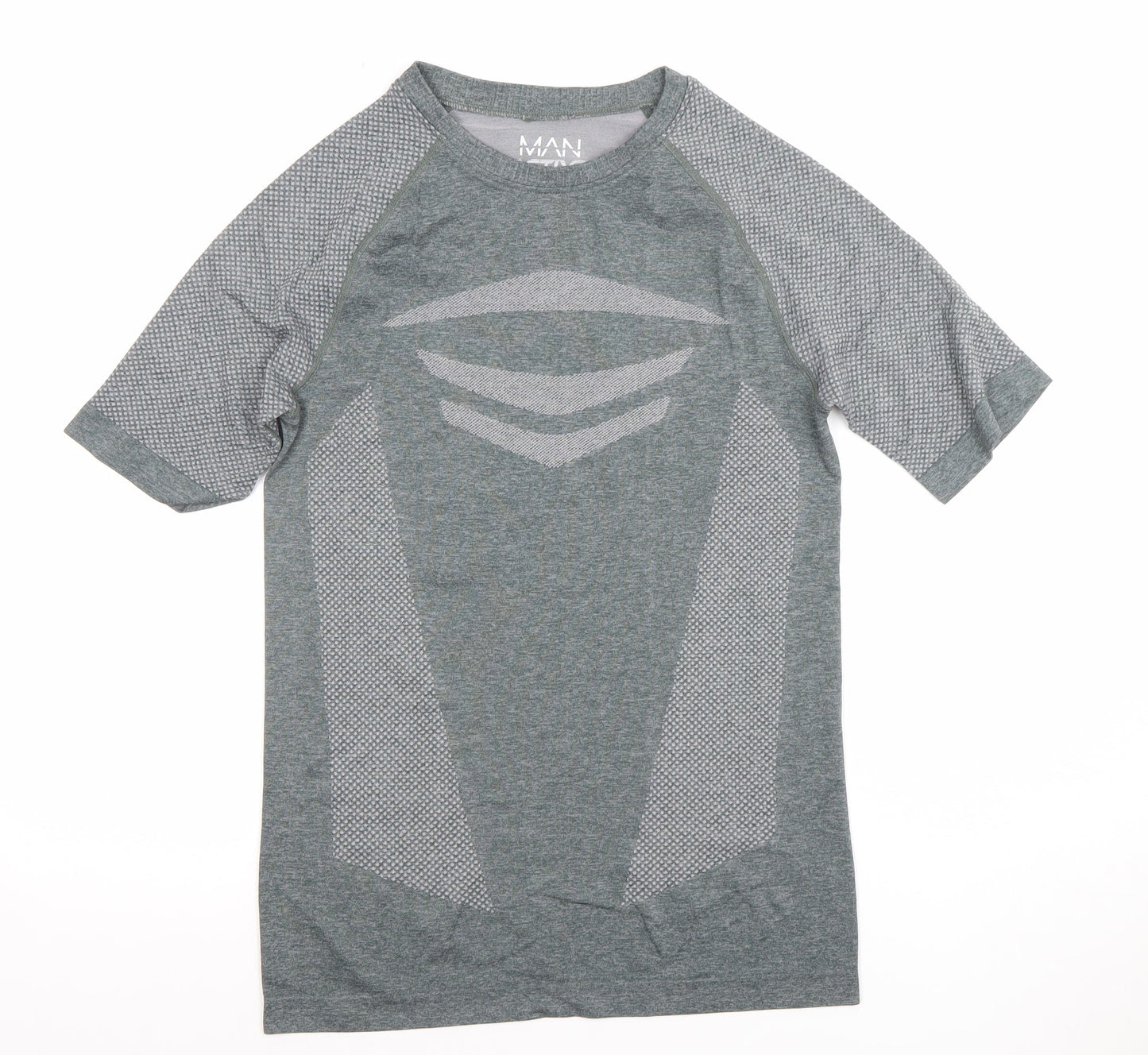 MAN Active Grey Short Sleeve Slim Fit Gym T-Shirt Size S