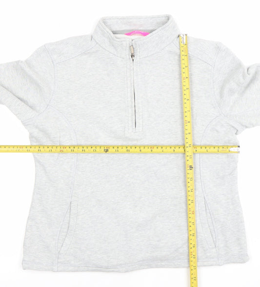 Marks and Spencer Womens Grey 1/2 Zip Cotton Sweatshirt UK 12