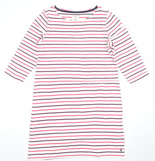 Joules Womens Multicoloured Stripe Shift Dress Size 16 3/4 Sleeve
