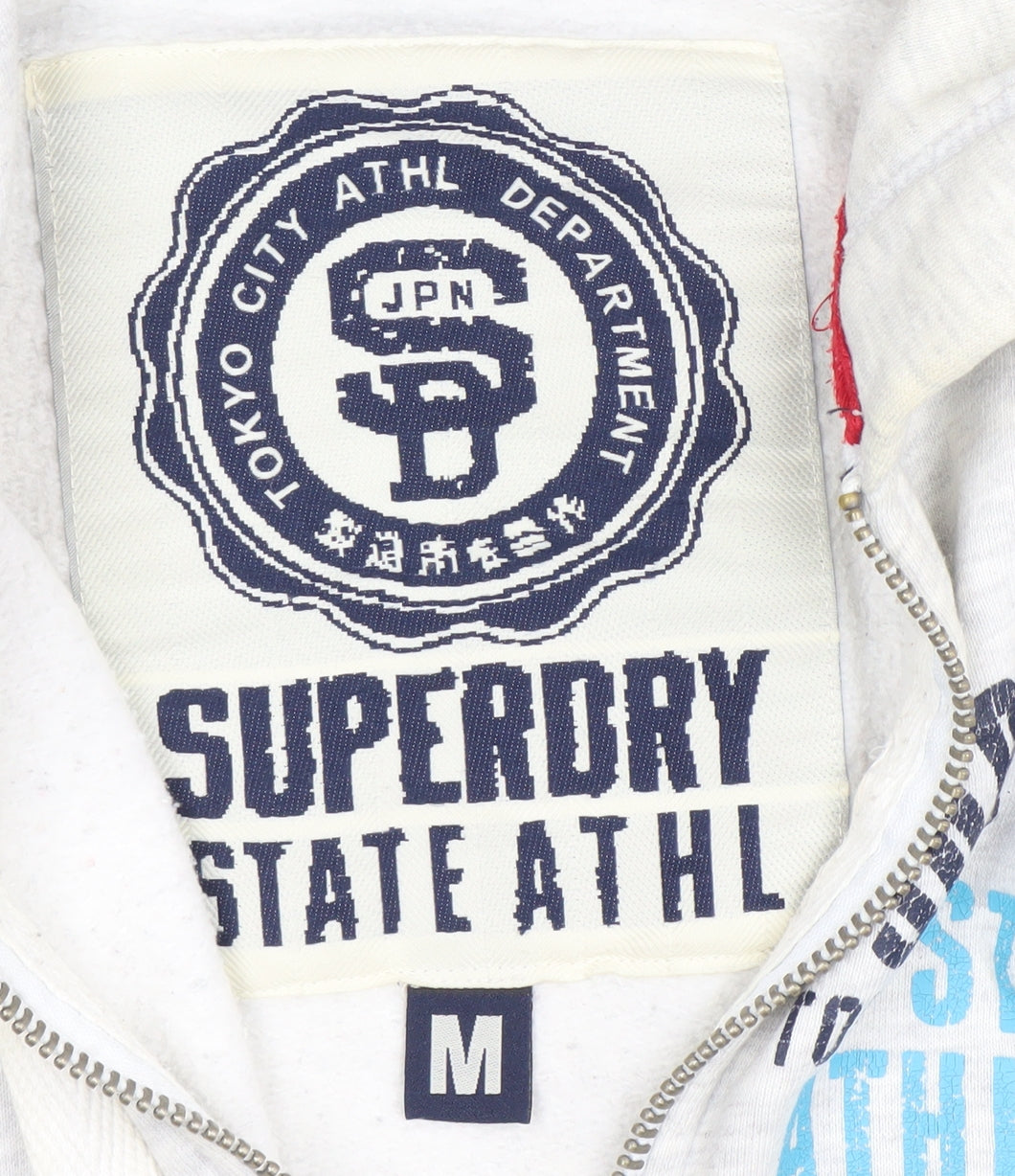 Superdry Men's Grey Full Zip Hoodie Size M Athletic Dept