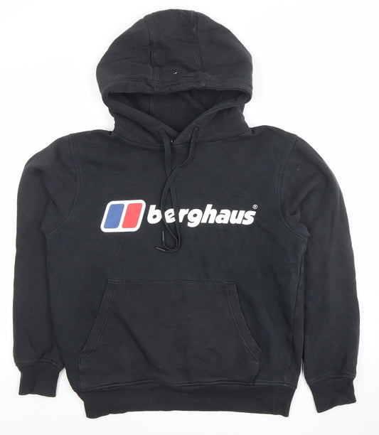 Berghaus Men's Black Pullover Hoodie Small Logo Outdoor Fleece