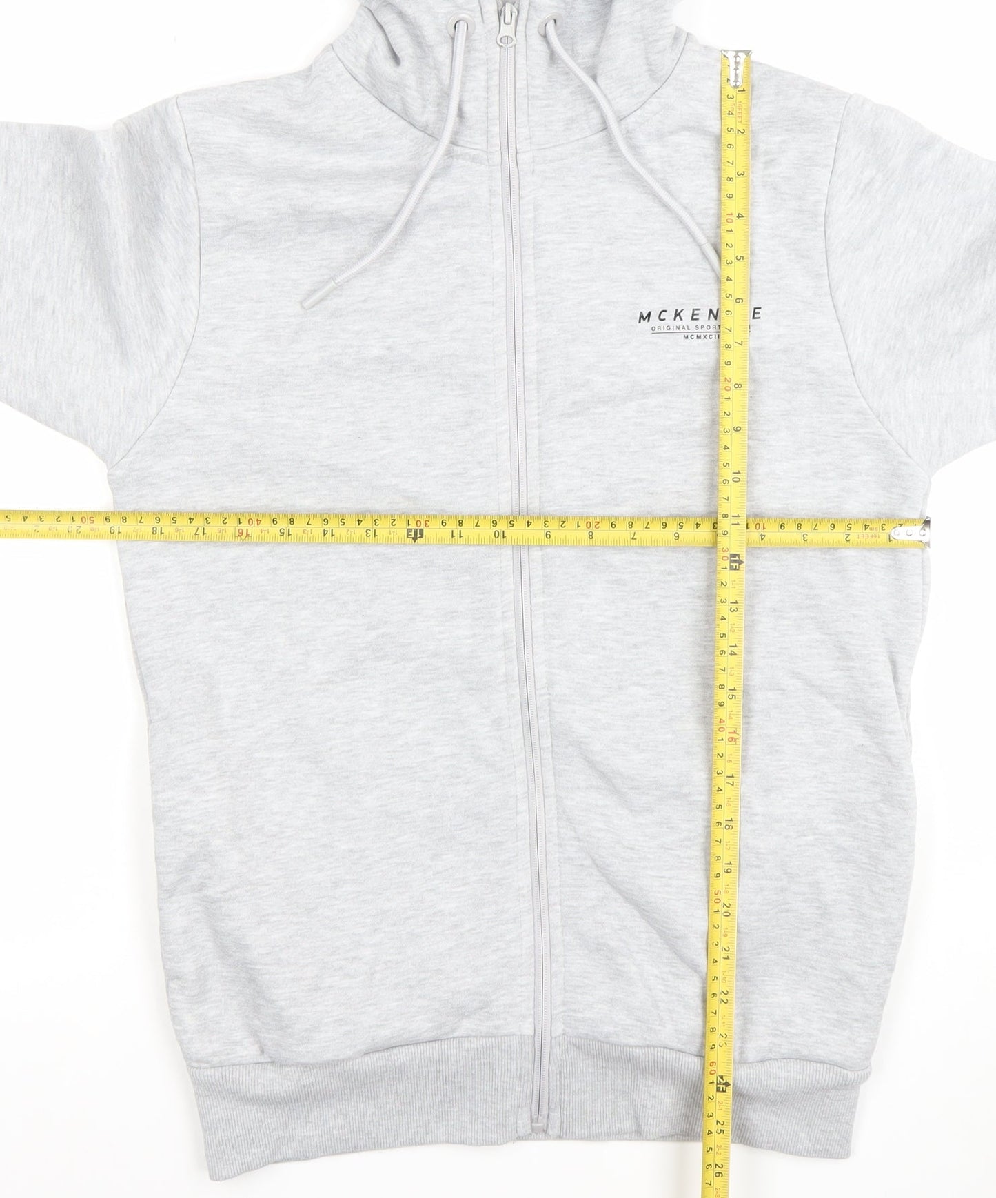 McKenzie Men's Grey Full Zip Hoodie Size M Regular Fit