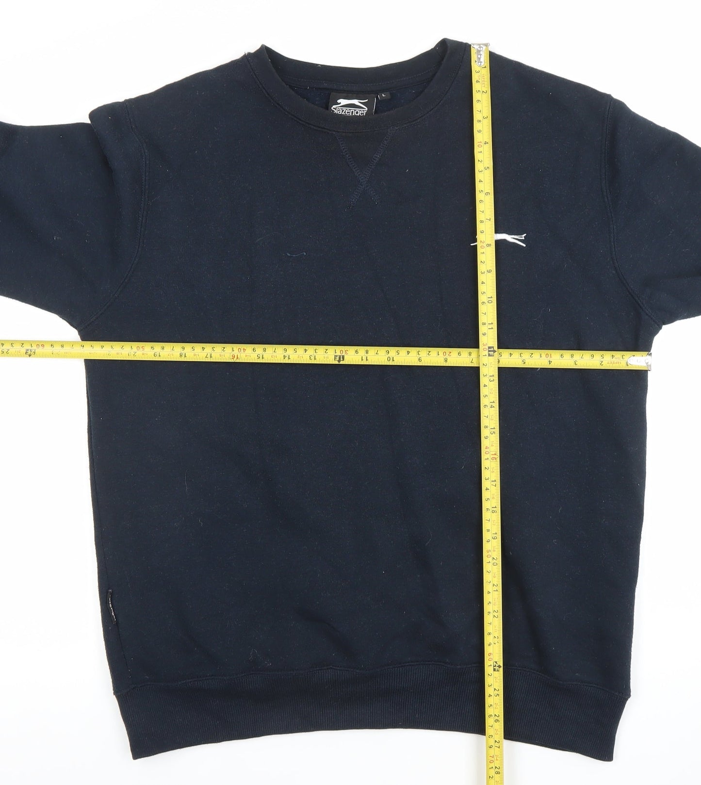 Slazenger Men's Black Sweatshirt L Crew Neck Pullover Sports Style