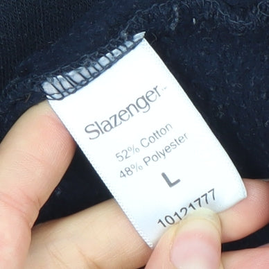Slazenger Men's Black Sweatshirt L Crew Neck Pullover Sports Style