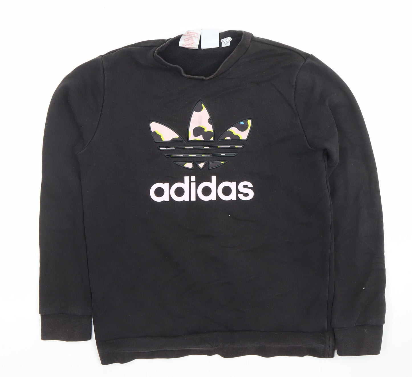 Adidas Boys Black 13-14 Years Crew Neck Pullover Sweatshirt