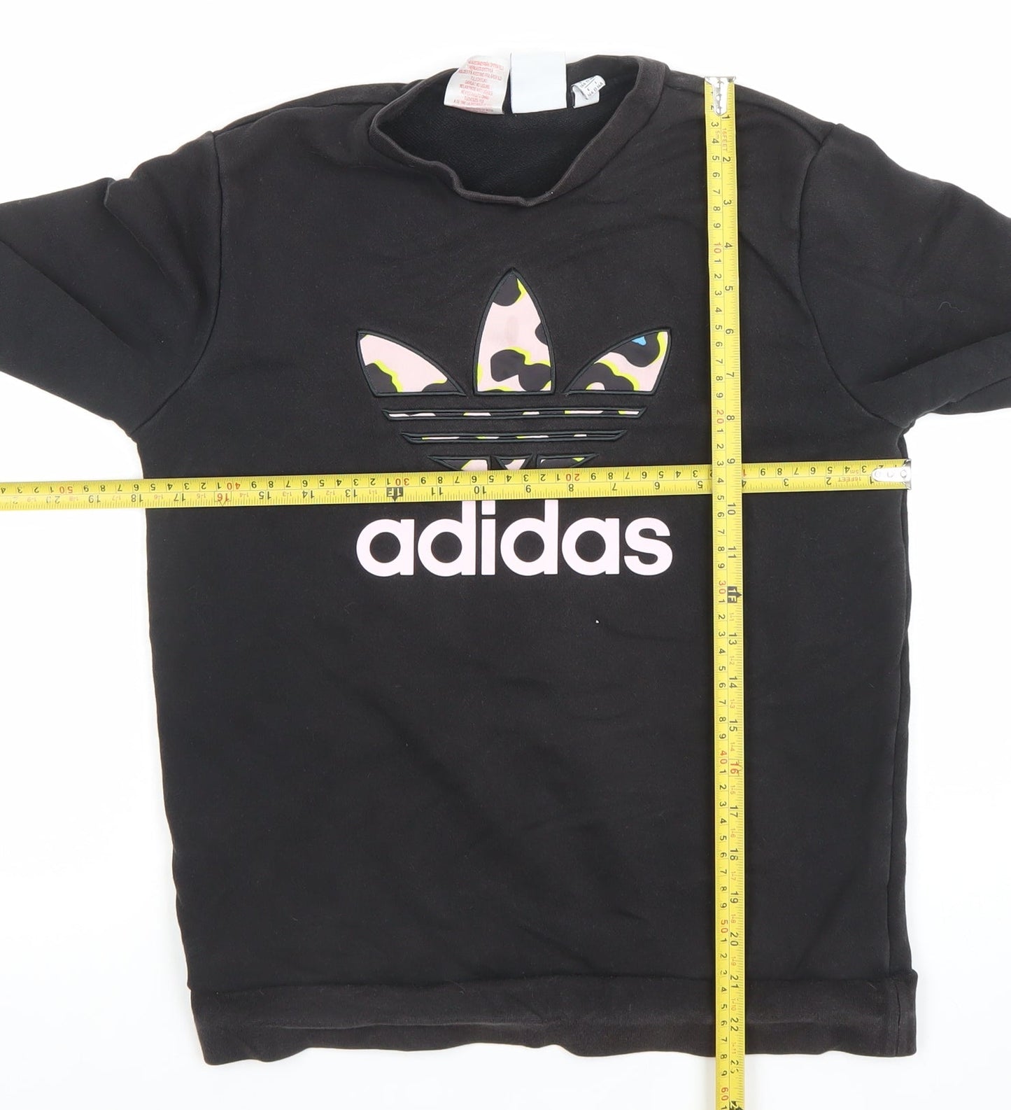 Adidas Boys Black 13-14 Years Crew Neck Pullover Sweatshirt