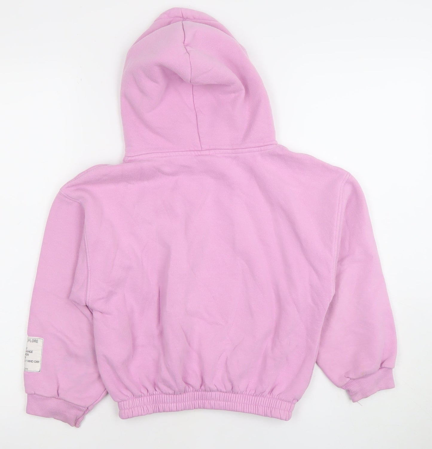 ZARA Girls Pink Hoodie Size 9 Years Cotton Blend Pullover