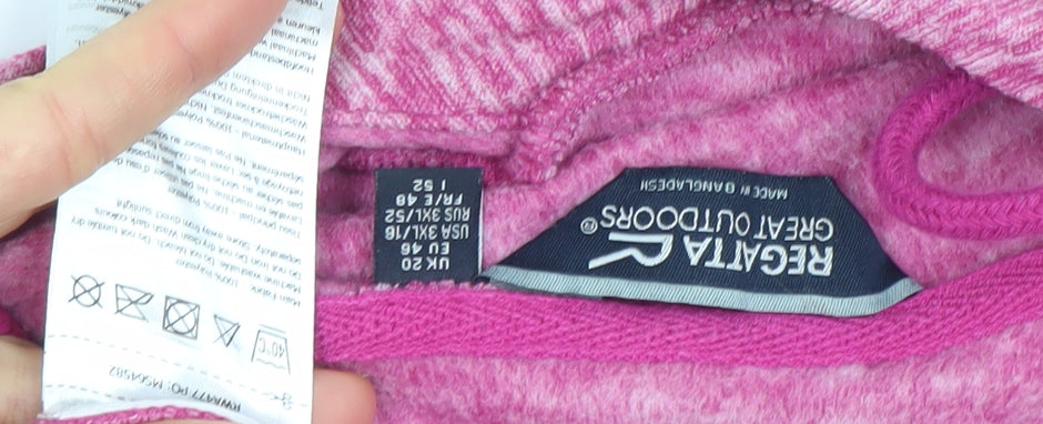 Regatta Womens Pink Hooded Pullover Sweatshirt Size 20 XL