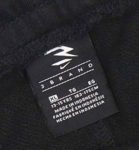 Nike Boys Black XL Jogger Activewear Trousers Cotton Blend with Side Stripe