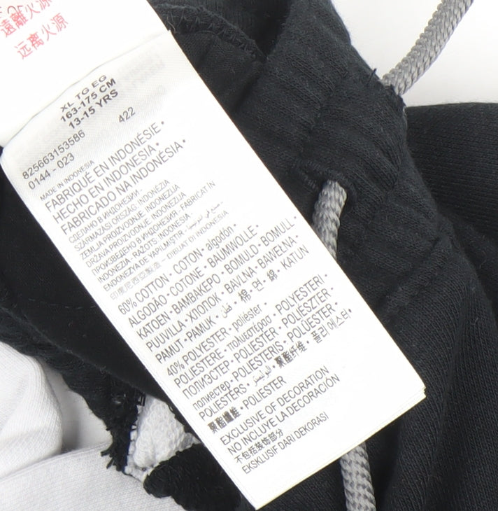 Nike Boys Black XL Jogger Activewear Trousers Cotton Blend with Side Stripe