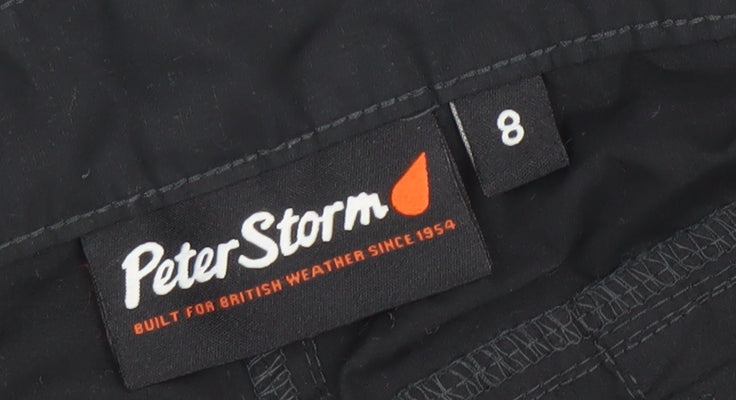 Peter Storm Women Black Size 8 Cargo Trousers Outdoor Water Resistant