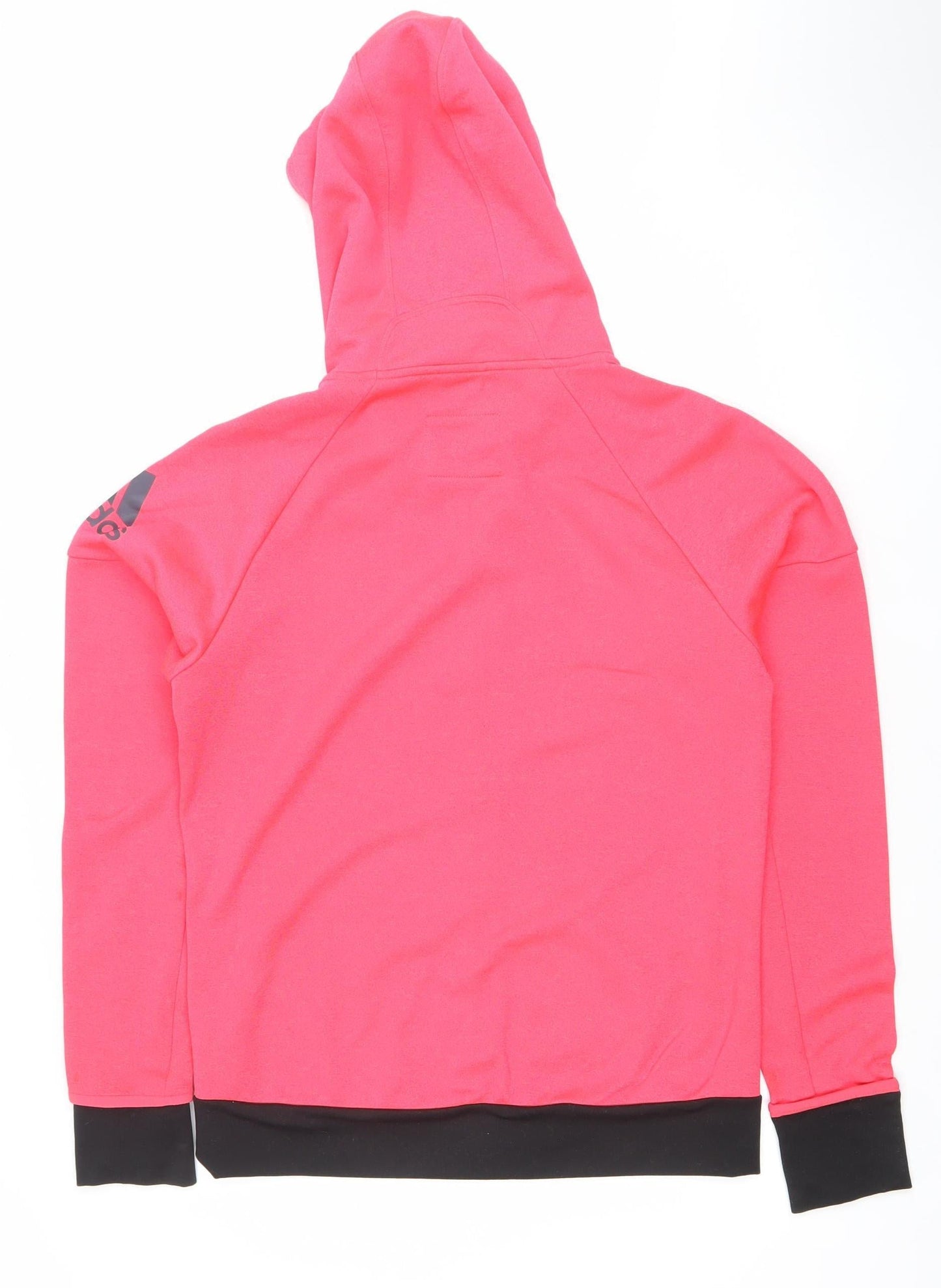 Adidas Women Pink Full Zip Hoodie Size M Polyester Hooded Sweatshirt