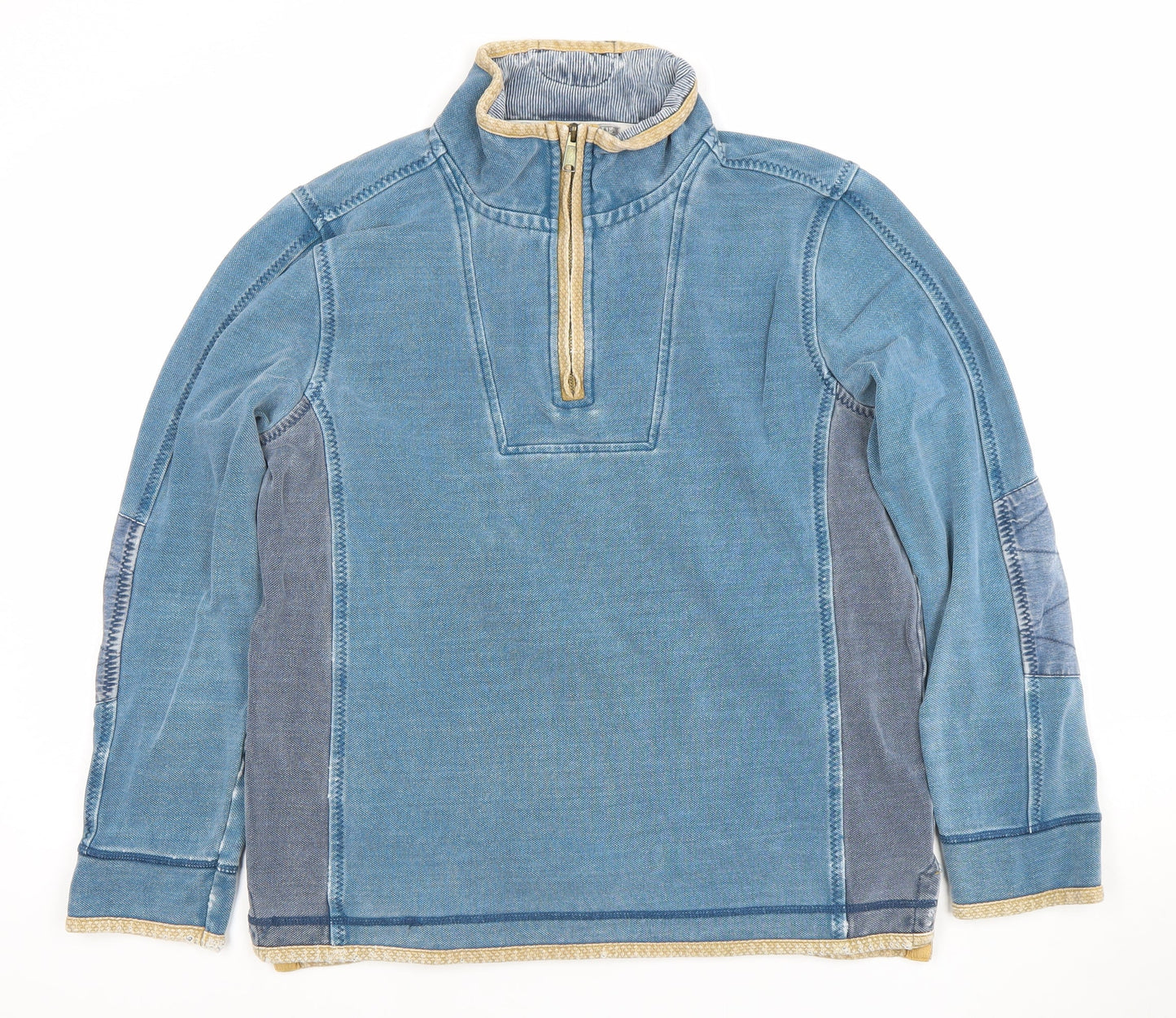 Fat Face Mens Blue 1/4 Zip Cotton Sweatshirt Size M