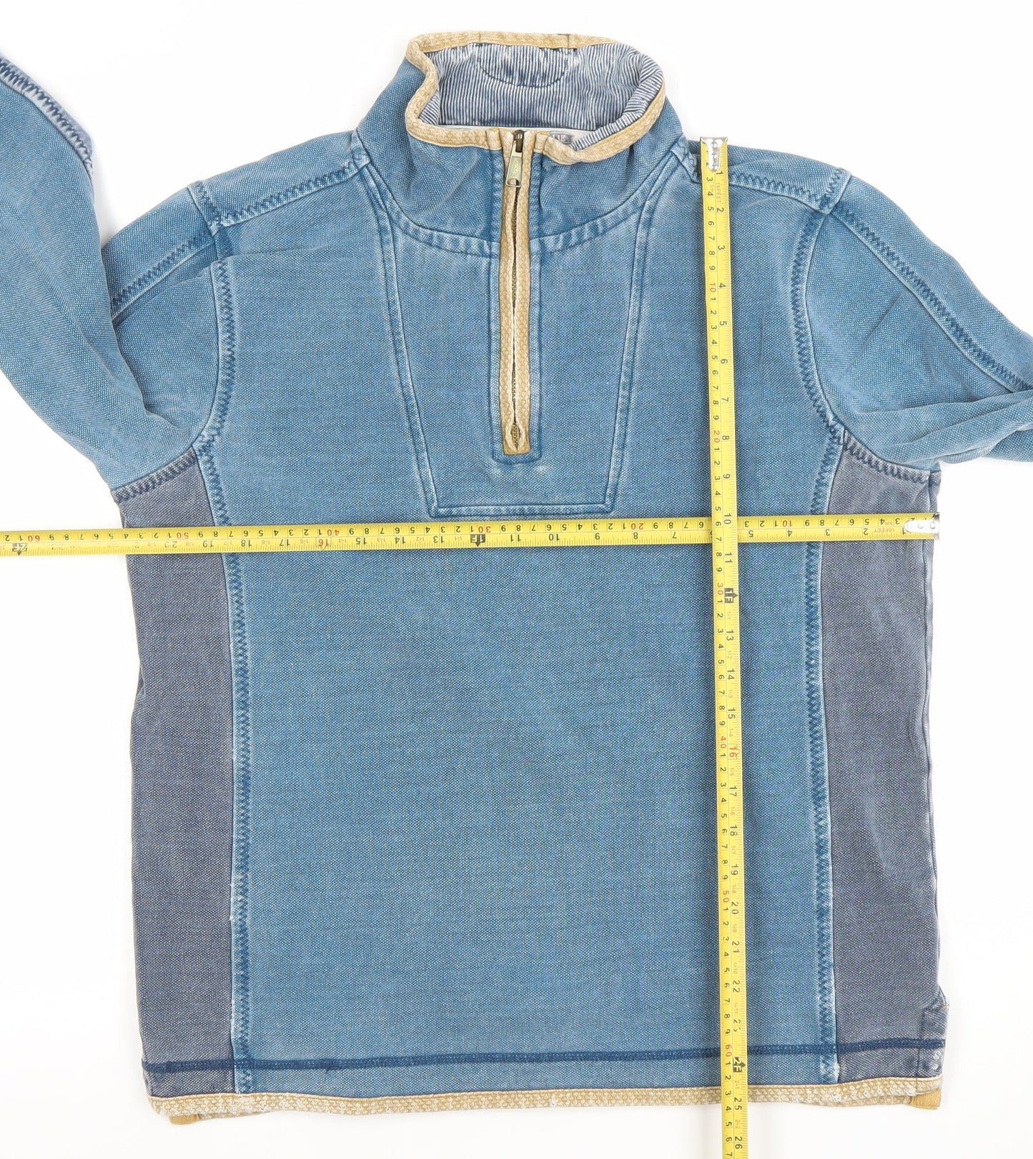 Fat Face Mens Blue 1/4 Zip Cotton Sweatshirt Size M