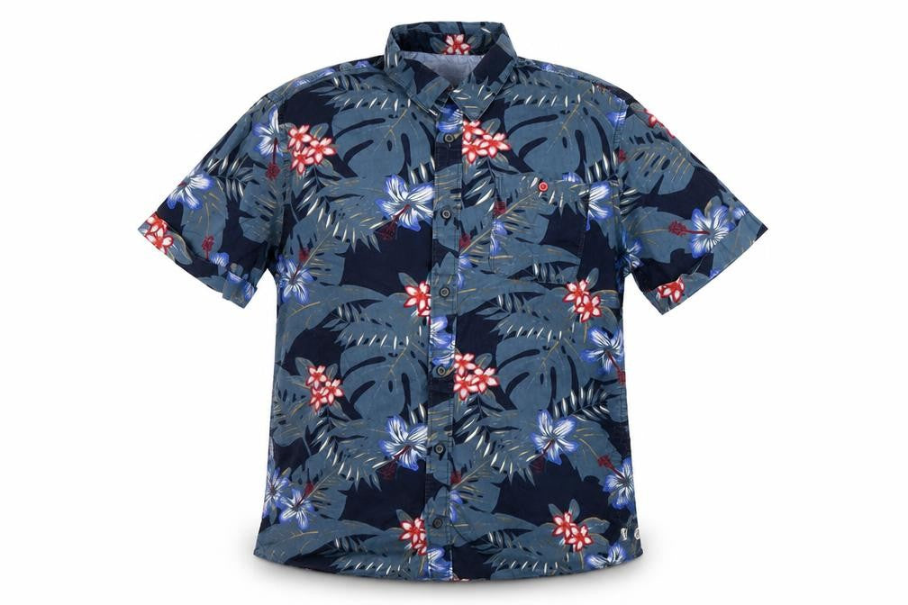 Petrol Industries Men's Blue Floral Hawaiian Regular Fit Shirt M