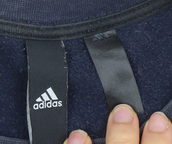 Adidas Men's Blue Crew Neck Pullover Sweatshirt L Sports Fleece