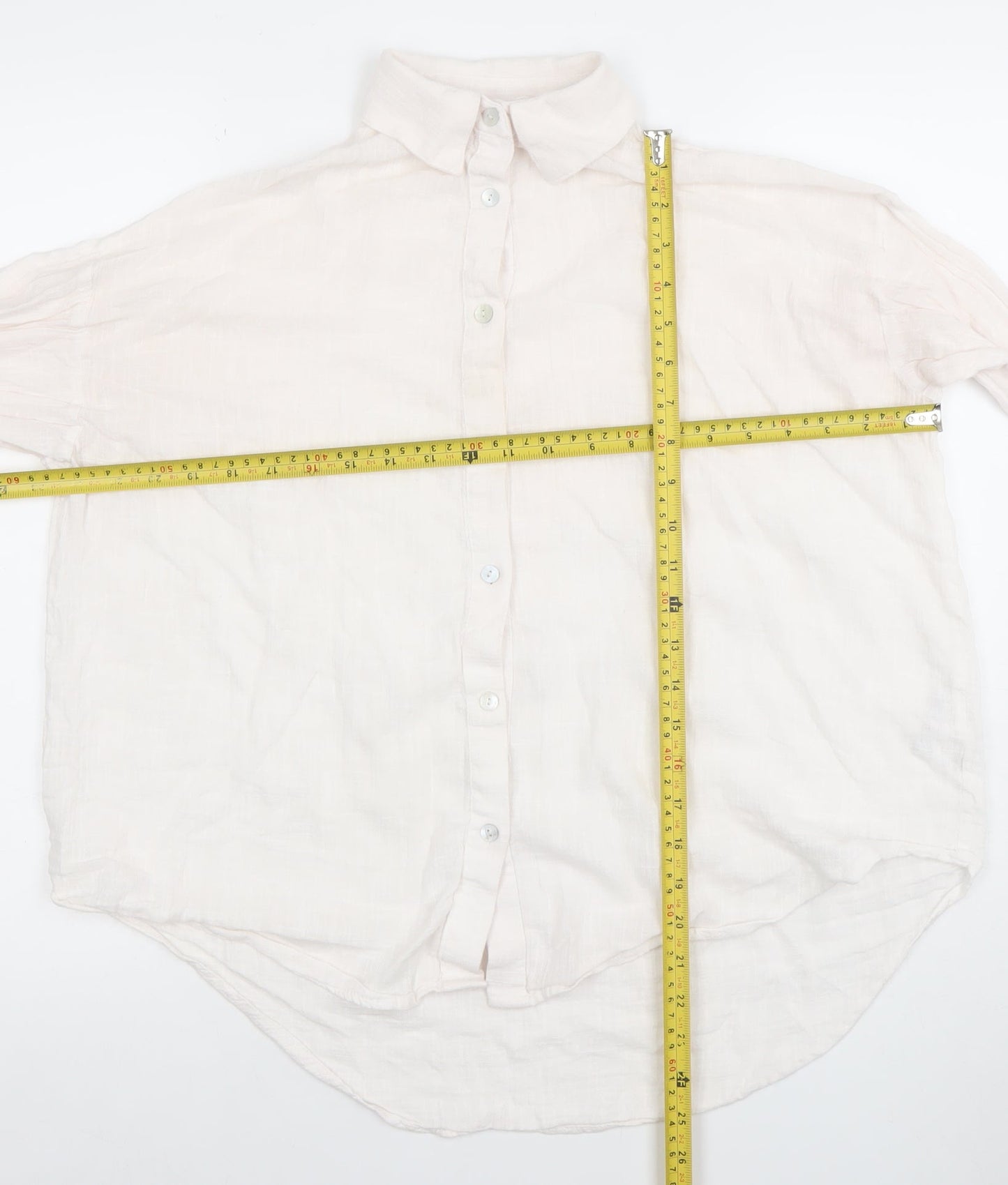 PULL&BEAR Women’s Ivory Cotton Button-Up Shirt Size S