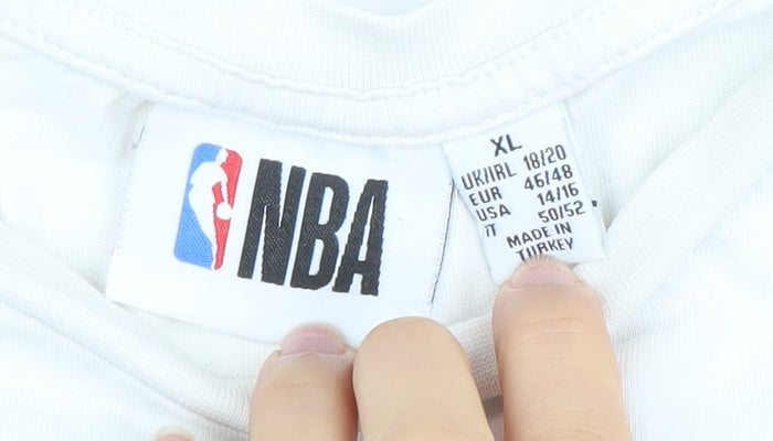 NBA Los Angeles Lakers White Women's XL T-Shirt Short Sleeve 100% Cotton