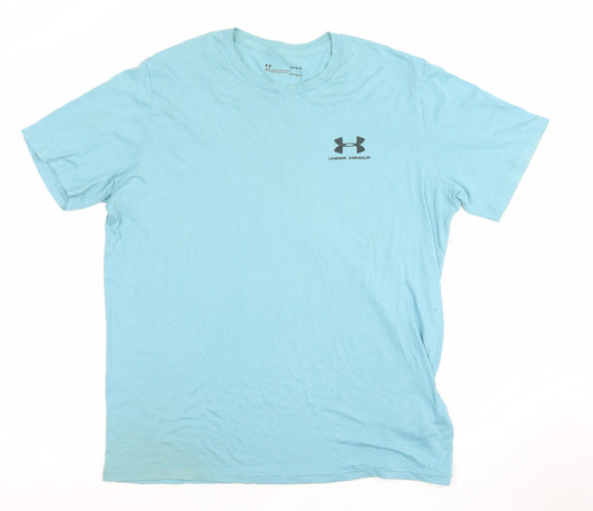 Under Armour Men's Blue LG HeatGear Loose Fit T-Shirt Cotton Blend