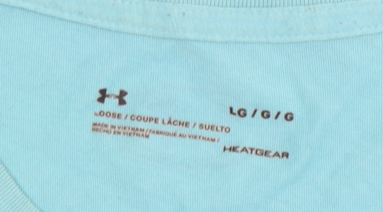 Under Armour Men's Blue LG HeatGear Loose Fit T-Shirt Cotton Blend