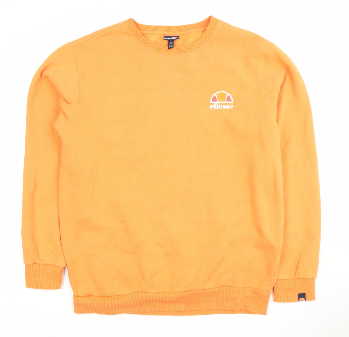 Ellesse Men's Orange Cotton Blend Crew Neck Sweatshirt Size L