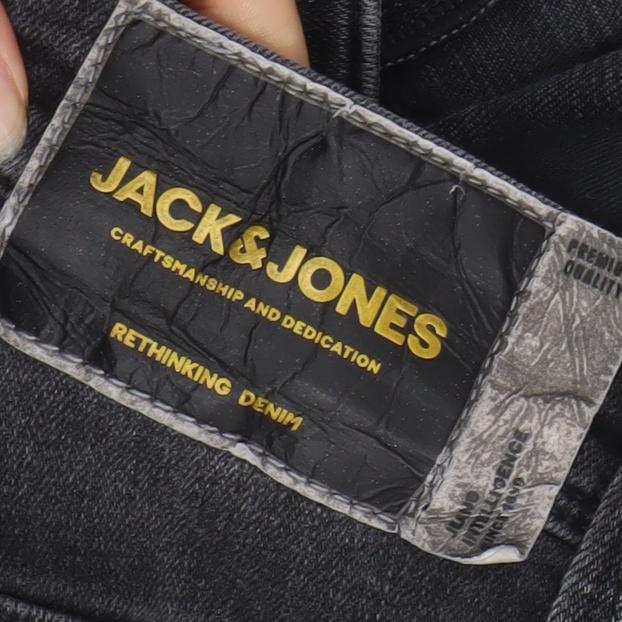 Jack & Jones Men's Black Slim Fit Distressed Denim Jeans 34x34