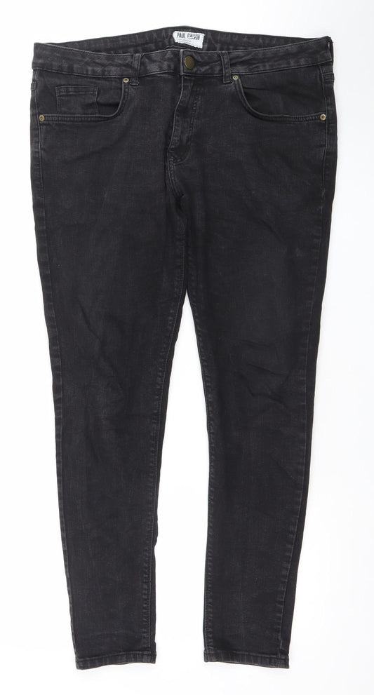 Paul Smith Men's Black Regular Fit Straight Jeans 36W 32L