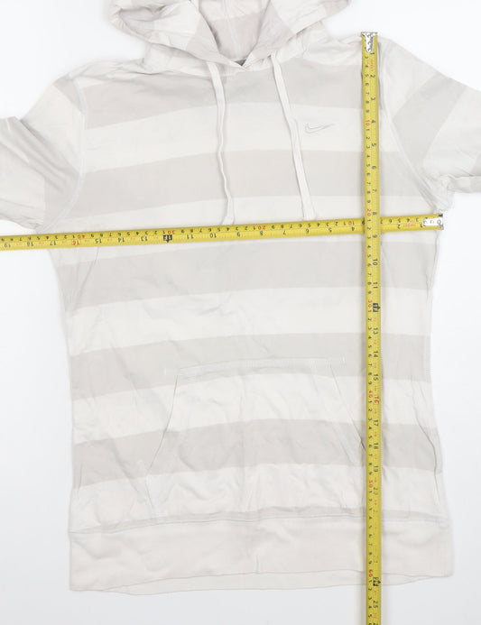 Nike Women’s Grey Striped Pullover Hoodie Size M