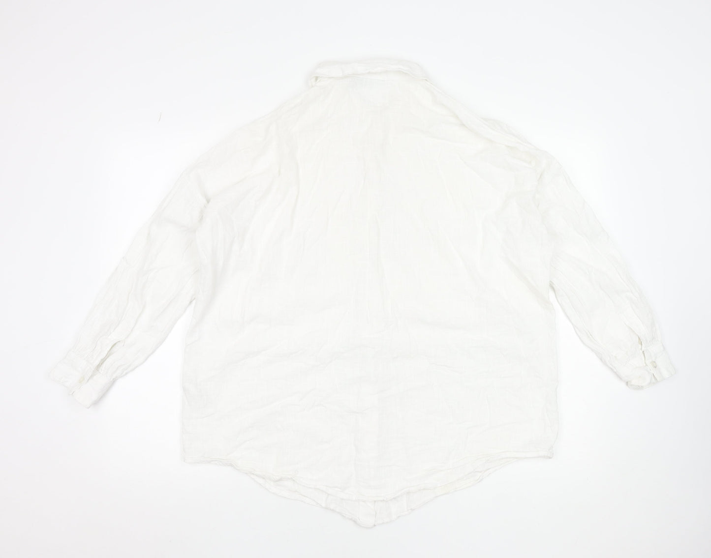 ASOS Women’s White Cotton Button-Up Long Sleeve Shirt Size 8
