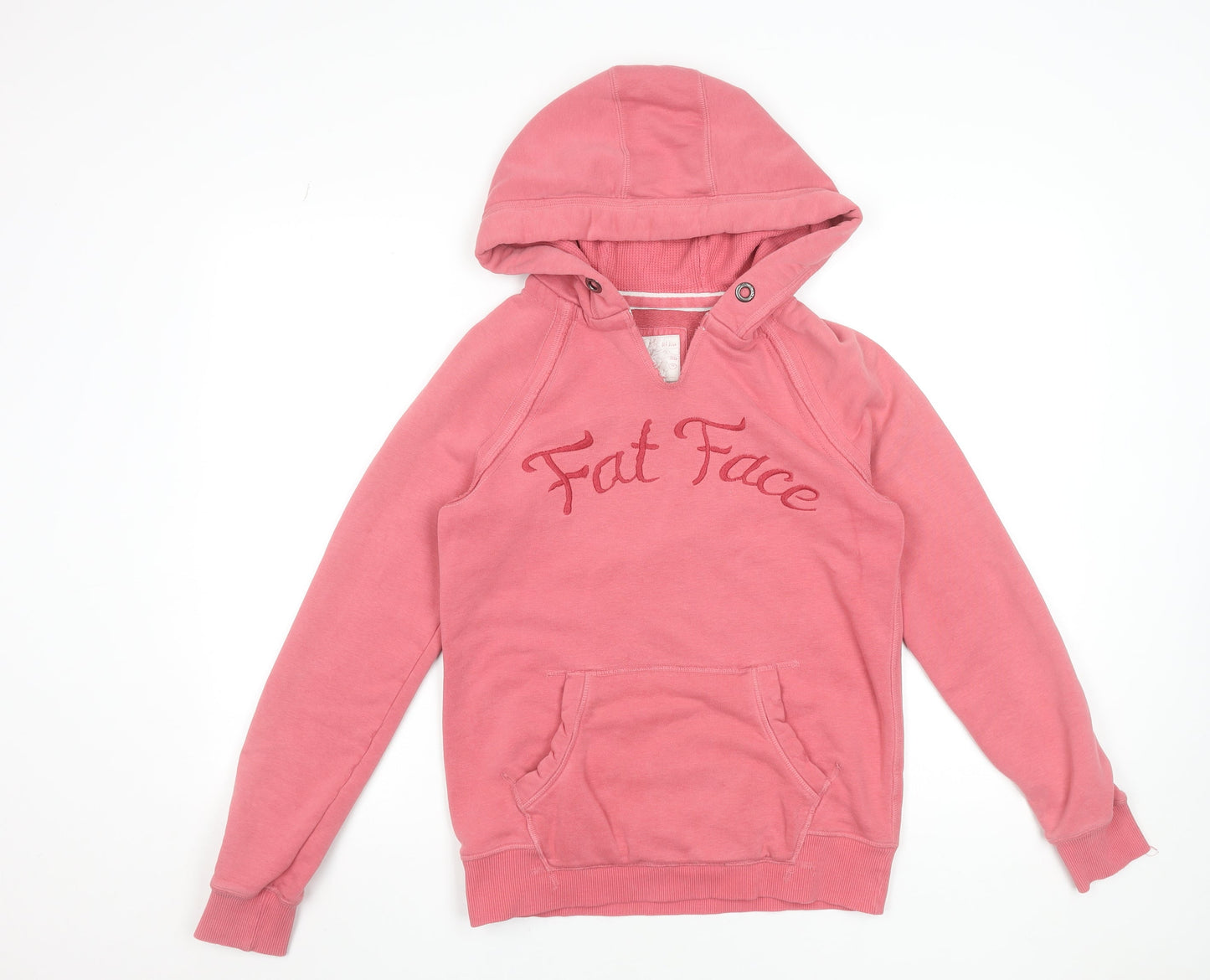Fat Face Womens Pink Rose Pullover Hoodie Size 10 Cotton Blend
