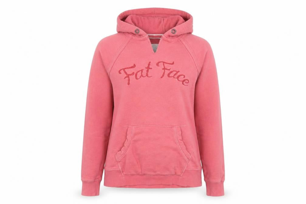 FatFace Womens Pink Rose Pullover Hoodie Size 10 Cotton Blend